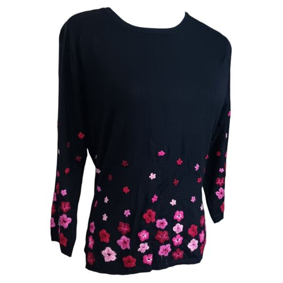 Artsy INC Sweater Top S (READ) Floral Embroidered Cottage Whimsigoth Event - Picture 7 of 8